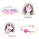 Laser Bondage Set, Perfect For Beginners And Experienced, 6 Pieces Sm Bondage Set With Restraints Kit, Handcuffs, Eye Mask, Erotic Sex Toy For Couple Lovers