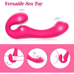 G Spot Clitoral Vibrator For Women And Lesbian-Remote Control Double Ended Strapless Dildo With 10 Flapping&Vibrating Modes,Waterproof Clitoral Stimulator Versatile Adult Sex Toy