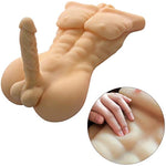 Realistic Male Torso Sex Doll With 7’’ Flexible Dildo Unisex Masturbation Toy Tight Anus Design For Couples Play Or Solo Stimulation Adult Sex Toys For Female Lesbian
