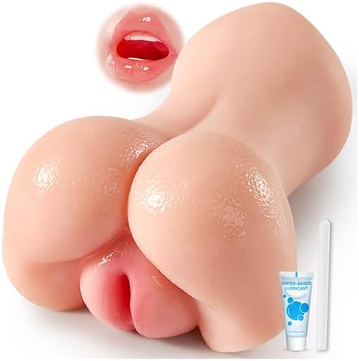 2-in-1 Male Masturbator with Oral & Vaginal Openings, 5D Textured TPE Sleeve