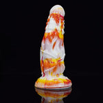 Curved Soft Silicone Made Colorful Dildo Anal Plug Multi Colored Flexible Hands-Free Odorless (Red+Yellow+White)