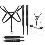 Bdsm Kit Restraint Sex Toy Set, 3Pcs Leather Adult Bdsm Bondage Kit With Adjustable Handcuffs Ankle Cuffs Bondage Gear & Accessories Kits Sm Games Sex Toys For Women Men Couples