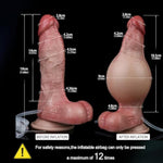 Inflatable Ejaculation Dildo Expanding Anal Sprayer,Silicone Cumming Stimulator Sex Toy For Adult, Squirting Butt Plug With Powerful Suction Cup