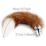 Fox Tail Anal Butt Plug, 2Pcs/Set Artificial Fox Tail Anales Plug With Cat Ears Headband, Fox Adult Metal Butt Plug Sex Toy For Sm & Cosplay (Brown, White)