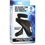 10X Silicone Cock Ring With Vibrating Taint Stimulator, Black