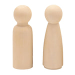 20 Pcs Unfinished Wooden Peg Dolls, 65mm Boy & Girl Figures for DIY Crafts