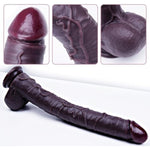 16.5-Inch Huge Black Realistic Dildo, Extra-Large Longdildo,Thick Silicone Xxldildo,Strong Suction Cup Wide Giant Dildo,Big Penis With Balls For G-Spot And Anal Play,Adult Toy For Women/Men/Couples