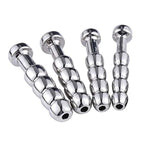 Urethral Sounds, 4 Pcs Set Stainless Steel Hollow Penis Plug Multi Beads Urethral Dilators For Advanced User (Advanced)