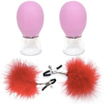 Pink Nipple Corrector For Flat Inverted Nipples For Breastfeeding Mother Or Women Vacuum Cup, Non-Piercing Feather Nipple Clip Clamps