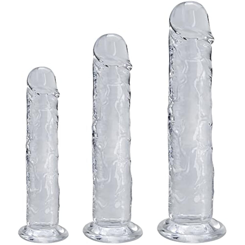 Anal Butt Plug Training Sets, 3 Piece Lifelike Anus Dildo Kit Prostate Stimulate G-Spot Stimulation Adult Sex Toy For Beginners Men Women Couples