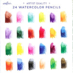 24 Color Mushroom Watercolor Pencil Set for Drawing, Sketching & Crafts