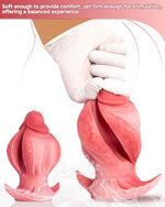 Silicone Butt Plug - Blooming Flower Realistic Dildo with Textured Petals for Gradual Expansion | Lifelike Anal Plug with Safety Flared Base (A113M)