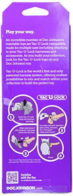 Doc Johnson Vac U Lock Codeblack Thin Natural Dong, 7 inch