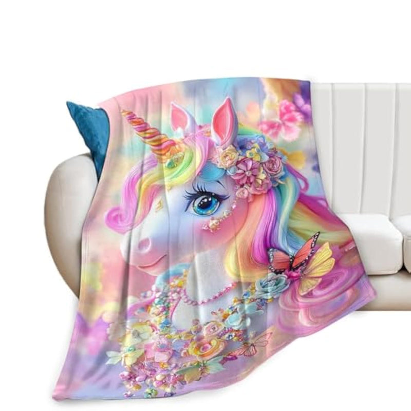 Pink Unicorn Throw Blanket Unicorn Gifts For Girls Women Boys Men Kids Adults Soft Flannel Fleece Blanket For Couch Sofa ?Bed Home Decor 40"X50"