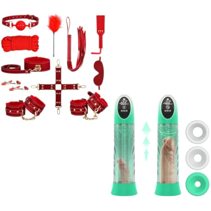Sex Bondage 11Pcs Sets And Electric Penis Pump