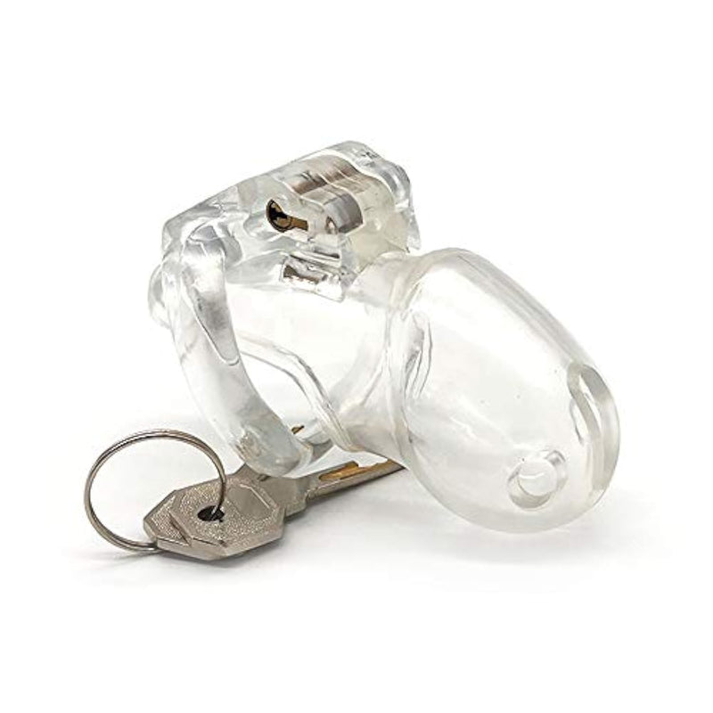 Ht-V3 Chastity Cage | Lightweight Cock Cage | Resin Chastity Devices | Male Chastity Cage | Adult Sex Toy For Men | Magiclockers | 4 Sizes Rings Included | Transparent (Small)