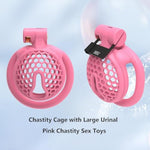 Men'S Breathable Honeycomb Cock Cage With 4 Rings And Concealed Locks, 3D Printed Mini Chastity Device Sex Toys Adult Product For Male Sm Bondage (Pink,Arc-Ring)
