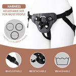 Harness Strap-On Dildo Set-7" Removable Realistic Dildo, Adjustable Waist/Thigh Belt With 3 O-Rings,Soft Leather/Nylon Harness Adult Sex Toys, G-Spot,Anal,Pegging Penis For Women, Lesbian, Gay Couples
