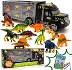 Dinosaur Toys For Kids 3-5 - Dinosaur Truck Carrier Toy With 15 Dinosaur -The Best Dinosaur Toys For Boys And Girls Ages 3,4,5, Years Old And Up + Bonus Dinosaur Book Incl
