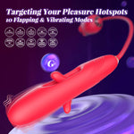 4-in-1 G-Spot Vibrator – Rose Dildo with 10 Modes for Clitoral & Anal Stimulation