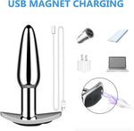 Remote-controlled vibrating butt plug with 10 modes, flared base, for couples.