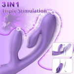 3-in-1 Rabbit Vibrator with 10 Modes – G-Spot, Clitoral & Anal Stimulator, Waterproof