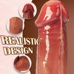 Thrusting Dildo Vibrator with Remote Control, 9.8" Realistic Vibe for G-Spot & Anal