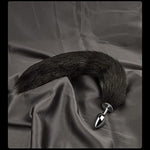 Fox Tail Butt Plug, Cosplay Anal Plug for Beginners, 18" Black for Men & Women