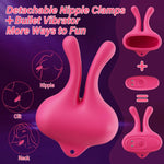 Vibrating Nipple Clamps for Women, 9 Vibration Modes, Rechargeable BDSM Toy