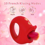 2-in-1 Clitoral & G-Spot Vibrator – 10 Licking, Biting & Vibration Modes