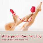 4-in-1 Rose Vibrator Dildo – Thrusting, Licking & G-Spot Stimulator for Women