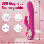 3-in-1 Rabbit Vibrator with Thrusting & 10 Vibration Modes for G-Spot Stimulation