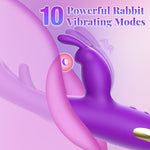 3-in-1 Rabbit Vibrator with 7 Vibration, 10 Rabbit Modes & 7 Flapping for Women