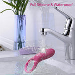 Waterproof Rechargeable Silicone Vibrating Ring for Men or Couples – Wine Red