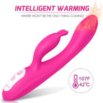 G-Spot Rabbit Vibrator with Heating, 9 Vibration Modes, Dual Motor for Couples