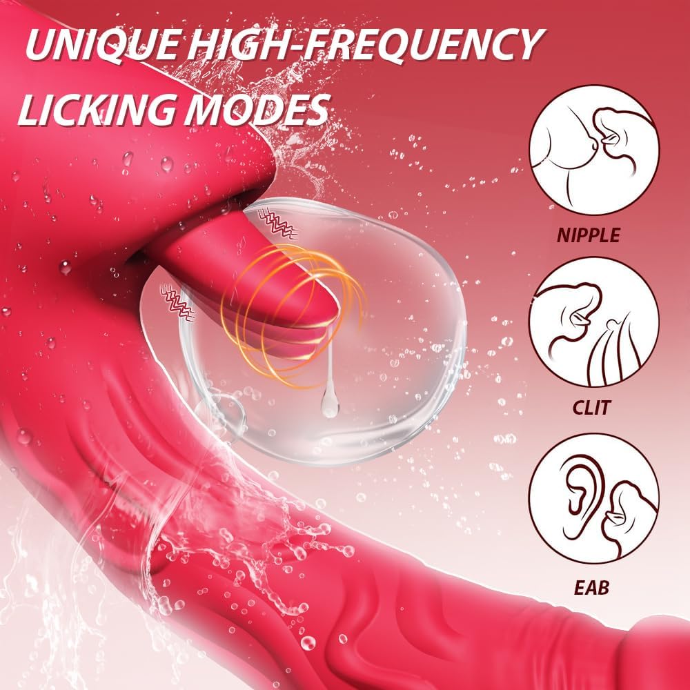 Original Rabbit Vibration Machine Red G-Spot Rabbit Vibrator with 7 Vibration, Licking & Thrusting Modes ...