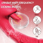 Red G-Spot Rabbit Vibrator with 7 Vibration, Licking & Thrusting Modes for Women