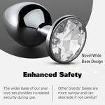 4PCS Jewel Anal Plug Set, G-Spot Training Kit for Beginners, Unisex (White)