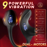 4-in-1 Vibrating Cock Ring & Anal Plug with Prostate Massager, Remote Control.