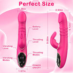 Thrusting Rabbit Vibrator - 3-in-1 G-Spot & Clitoral Stimulator with 9 Modes