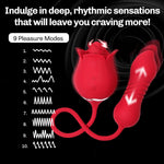 Rose Vibrator Dildo | Thrusting Sex Toy for Women & Couples' Intimacy