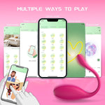 APP-Controlled Wearable G-Spot Vibrator, 10 Modes, Rose Clitoral Stimulator