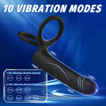 Strap-On Vibrating Anal Dildo with Cock Ring – Dual Stimulation for Men & Couples