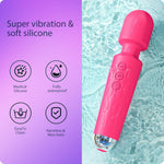 Powerful Wand Vibrator with 8 Speeds & 20 Modes, Waterproof & Quiet for Clitoral & G-Spot Stimulation