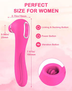 Clitoral Licking & Sucking Vibrator, APP-Controlled with 9 Vibration & Modes
