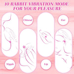 Rabbit Thrusting Dildo with 3 Thrusting, 10 Vibration & 3 Wiggling Modes for Women
