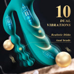 Thrusting Rabbit Vibrator with Heating & 5×10×7 Modes for G-Spot & Clitoral Pleasure