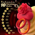 Vibrating Penis Ring with Clitoral Suction, 10-Mode Couples Stimulator Toy