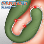 C-Shaped Prostate Massager with Dual Cock Rings & Remote Control for Couples
