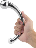 G-Spot Stimulating Dual-Ended Metal Wand, Curved Fetish Plug for Couples